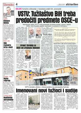 VSTV: Tužilaštvo BiH treba predočiti predmete OSCE-u 